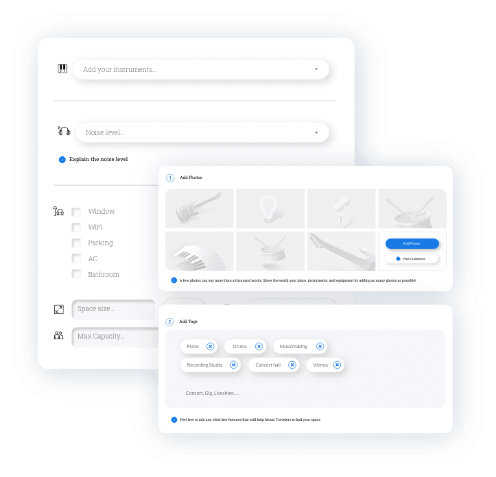Managing a space on the Music Traveler dashboard
